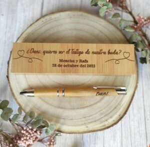 Boligrafo en cajita con mensaje personalizable
