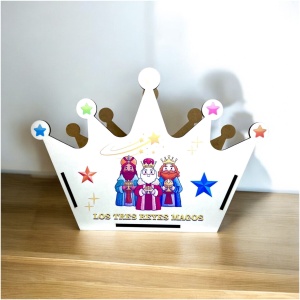 Caja reyes magos de madera en forma de corora personalizable