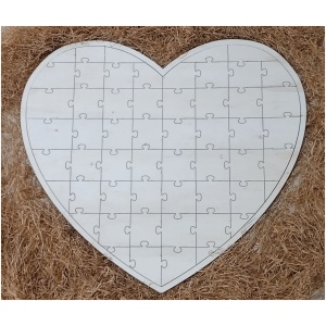 Corazón de madera puzzle para firmas