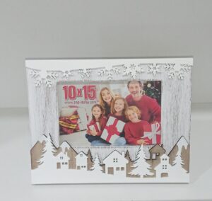 Portafoto navideño vertical y horizontal de madera